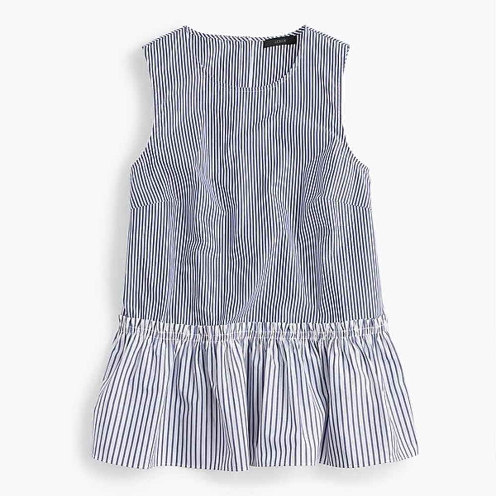 Button Back Striped Pelpum Top